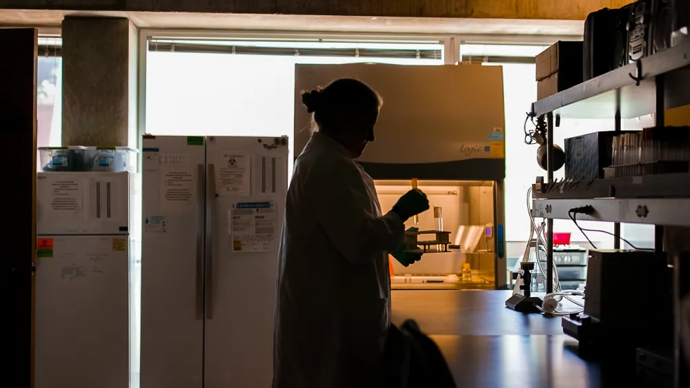 woman in lab